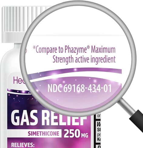 HealthA2Z® سيميثيكون لتخفيف الغازات 250 مجم | تخفيف سريع للغازات | تخفيف الأعراض بشكل طبيعي (100 كبسولة هلامية (عبوة من 1)) in Kuwait