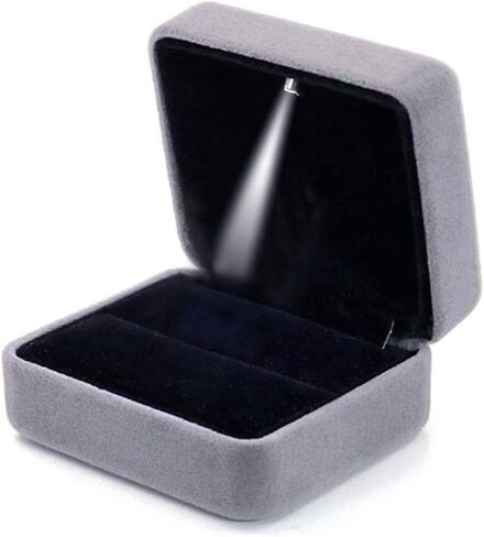 GBYAN Velvet Ring Box with LED Light Jewelry Display Gift Box for Proposal,Engagement, Wedding in Saudi Arabia