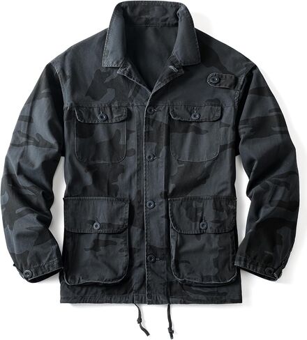AKHKING Men's Camo Jacket M65 BDU Military Field Jacket Cotton Tactical Combat Army With Multi-Pockets Coat in Saudi Arabia