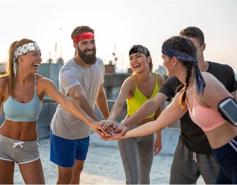 Jutom 4 Pieces Tie Headbands for Men Women, Sports Hair Band Bandana Sports Headbands Elastic Sweat Wicking Karate Headband Adjustable Non Slip Hairband for Yoga Workout in Saudi Arabia
