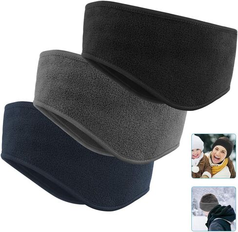 Ear Warmers Headband, Fleece Earmuffs Running Headband Winter Ear Covers Moisture Wicking Ski Sport Headband for Men & Women (19.2 inches, One Size, Cycling) in Saudi Arabia