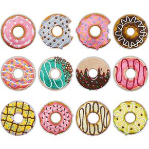 12PCS Candy Donut Iron on Patches, Cute Sweet Embroidered Iron on Badges for Clothes, Custom Applique for Kids, Hats, Jeans, Jackets, Bags, Backpacks, Dress (Candy)