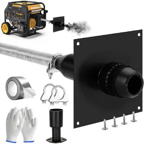New Upgraded Generator Exhaust Extension Silencer Kit with Insulated Through-Wall Mounting Plate - Reduce Noise by 50%, Compatible with Firman, Honda Generators