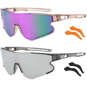 2 حزمة من نظارات البيسبول الشبابية للأولاد والبنات والأطفال نظارات شمسية رياضية للأعمار من 6 إلى 12 عامًا، ظلال البيسبول لركوب الدراجات in Kuwait