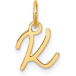 14K Uppercase Letter Initial Alphabet Charm Pendant (Length 13mm)