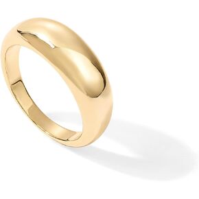 PAVOI 14K Gold Plated Chunky Dome Ring |Puffy Dome Stackable Rings | Chunky Signet Ring for Women
