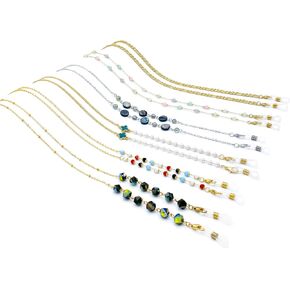 6 Styles of Eyeglasses Chains, Beaded Sunglasses Strap Holder, Elegant Eyewear Retainer Chain for Women