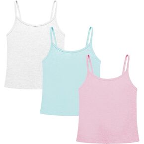QBK Training Bras for Teens Girls from 6 7 8 9 10 12 Years Old Camisoles Bralette Bras with Shelf Bra (2/3/4Pack)