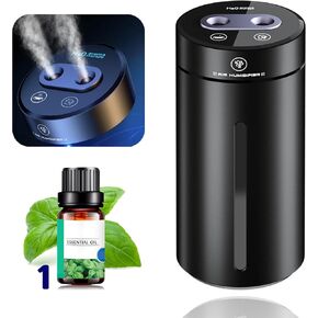 Smart Car Air Freshener, Aromatherapy Scent Diffusers Oils Humidifier, Ultrasonic Atomizer, Adjustable Concentration, Auto On/Off, Built-in Battery