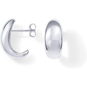 PAVOI 14K Gold Plated Sterling Silver Post Huggie Earrings | Gold Dome Huggie Hoop Earrings for Women