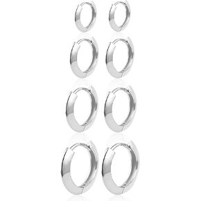 ALEXCRAFT Small Gold Hoop Earrings Set for Women Diamond Pave Gold Earrings Set with Sterling Silver Post