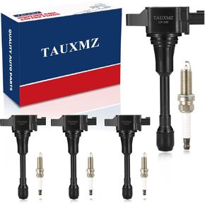 Ignition Coil UF401 and Spark Plug NGK4469 Compatible with for INFINITI FX35 G35 I35 M35 QX4 / for Nissan 350Z Altima Frontier 3.5L 4.0L V6 Replacement for C1439 22448-AL615,Set of 6