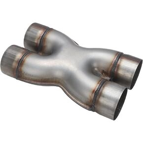 A-KARCK Exhaust X Pipe Dual 3" Inlet, 12" Long Dual 3" Outlet Stainless Steel X Pipe for Smoother Exhaust (Wide-body)