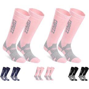 COPOZZ Wool Ski Socks 2-Pack for Men and Women, Performance Socks for Skiing, Snowboarding, and Outdoor Sports