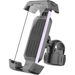 Bike Phone Holder, Motorcycle Phone Mount, 2024 Upgrade Bicycle Phone Holder, Electric Scooter Ebike Cell Phone Handlebar, Phone Holder for Bike, Bike Accessories for iPhone 4.7-7" Phone