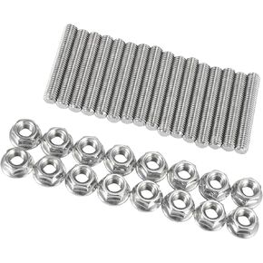 ACROPIX 16pcs Stainless Steel Exhaust Manifold Bolt Stud Hardware for Ford 4.6 5.4 Liter V8 2 Manifolds Car Parts