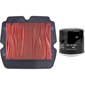 Motorcycle Air Filter 17210-MCA-A60 17210-MCA-003 & Oil Filter 15410-MCJ-000 Replacement for Honda GL1800 Goldwing SC47 2001-2017,GL 1800 HPNA Goldwing Audio Comfort Navi ABS SC47 2006-2010