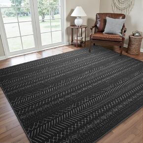 AMOAMI-Washable Area Rugs 5x7-Boho Beige Rugs for Living Room Machine Washable-3D Rugs for Bedroom-Non Slip Floor Rug-Moroccan Washable Rugs for Bedroom Dining Room