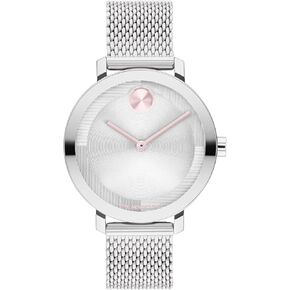 Movado Bold Evolution 2.0 Women's Watch - Swiss Quartz Movement, Stainless Steel Mesh Bracelet - 3 ATM Water Resistance - Luxury Fashion Timepiece for Her - 34mm