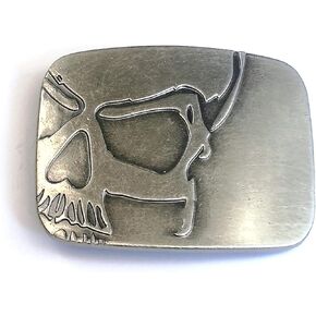 Vintage Skull Belt Buckle Cowboy Belt Buckle for Men Antique Silver