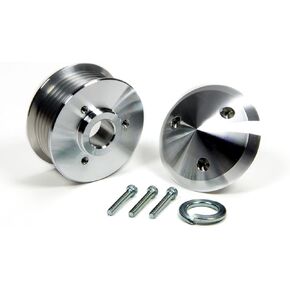 March Performance 206 Race Series Polished Billet Aluminum Serpentine Alternator Pulley with Cover