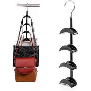 Purse Hanger-360 °Rotation,Hangers, Widened Arc - Not Afraid of Deformation of The Bag Hanger, Premium and Smooth Closet Purse Hanger,Handbag Hanger,Purse Hangers for Closet (Black 1 Piece)