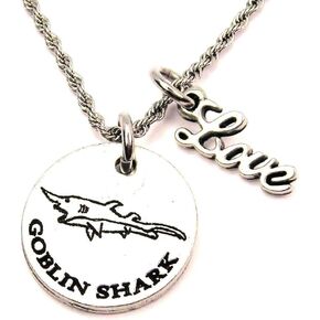 Goblin Shark Stainless Steel Rope Chain Cursive Love Necklace