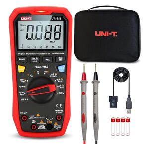 UNI-T Multimeter Kit UT161D, 1000V AC DC Volt Ohm Meter Capacitor Tester Frequency Meter True RMS 6000 Counts USB Transmission LOZ ACV Temperature Measurement