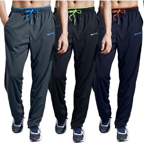 ZENGVEE Men's Sweatpants with Zipper Pockets Open Bottom Athletic Pants for Jogging, Workout, Gym, Running, Training
