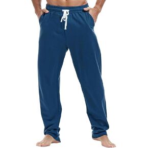 Nuofengkudu Men's Cotton Sweatpants Open Bottom Athletic Lounge Pants Casual Straight Leg Pants with Pockets
