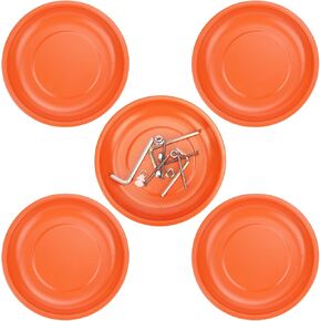5 PCS Orange Round Magnetic Trays, 6 Inch Round Magnetic Tray, Magnetic Tool Tray, Orange, by GENHAKON