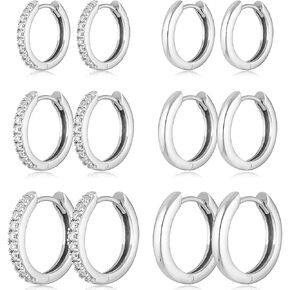 Gold Hoop Earrings Set Huggie Hoop Earrings Hypoallergenic Tiny Lightweight Cartilage Cubic Zirconia Jewelry Everyday Earrings for Women Piercing