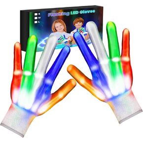 LED Light Up Gloves for Kids - Christmas Birthday Halloween Toys Gift for 6 7 8 9 10 11 12 Year Old Girls Boys