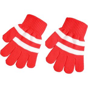 Elf Gloves for Kids, Red and White Christmas Gloves, Fun Elf Decoration Accessory, Perfect for Christmas Costumes and Parties