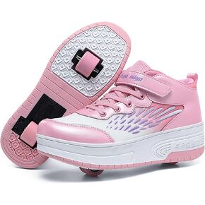 Wooowyet Roller Skate Shoes for Kids Boys Girls Rechargealbe Wheels Sneakers Fashion Roller Wheeled