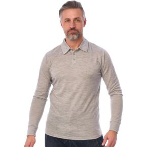 Merino.tech Merino Wool Polo Shirts for Men - 100% Merino Wool Base Layer Mens Breathable Anti-Odor Thermal Long Sleeve Shirt