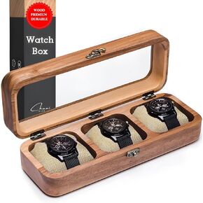 Wooden Watch box for Men, Wooden Watch Case, Wooden Watch Cases for Men, Wood Watch Case Wood, Men's watch box, Watch Box Wood, 3 Watch Case Wood Watch Box Black walnut in Saudi Arabia