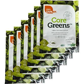 Zahler Core Greens Powder Nutrition Supplements - Superfood Powder - Super Green Juice & Smoothie Mix - Phytonutrient Rich Super Greens Powder with Spirulina, Chlorophyll & More (Sample Size) 5 Packs