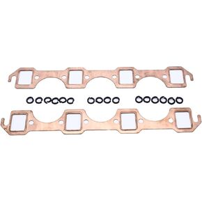 2 Pcs Copper Header Exhaust Gaskets Rectangle Port Fits for Ford Small Block SBF 289 302 351W