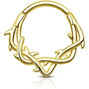 COCHARM Septum Rings,16G Vine Septum Jewelry,Dainty Helix Daith Earrings,Stainless Steel Septum Daith Piercing Jewelry