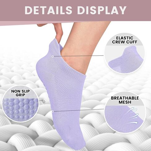 6 Pairs Pilates Socks with Grips for Women-Non-Slip Yoga Socks for Ballet Dance Barefoot Workout Pregnant Crew Socks in Saudi Arabia