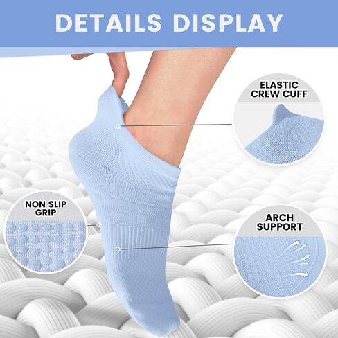 6 Pairs Pilates Socks with Grips for Women-Non-Slip Yoga Socks for Ballet Dance Barefoot Workout Pregnant Crew Socks in Saudi Arabia