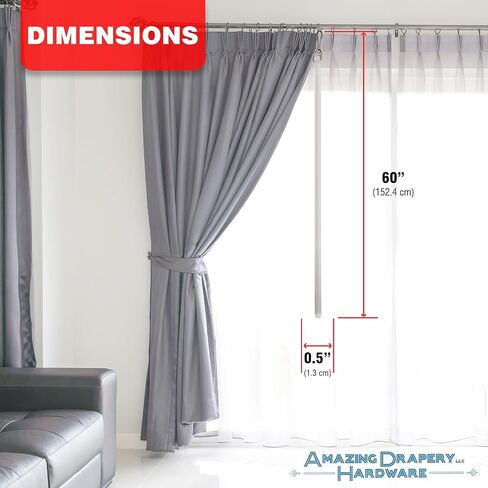 Clear Acrylic Drapery Wand, 60-Inches, 2 Pack - Invisible & Sturdy Curtain Pull Rod - UV-Resistant - Ideal for High Hanging Drapes & Heavy Curtains in Homes & Offices, by Amazing Drapery Hardware in Saudi Arabia