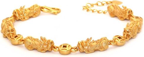 Fashion 18K Gold Plated Feng Shui Adjustable Wristband Pi Xiu Link Chain Bracelet in Saudi Arabia