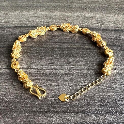 Fashion 18K Gold Plated Feng Shui Adjustable Wristband Pi Xiu Link Chain Bracelet in Saudi Arabia