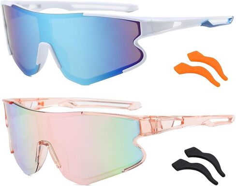 2Pack Youth Baseball Sunglasses for Boys Girls Kids Sports Sunglasses Age 6-12 Softball Tennis Cycling Shades in Saudi Arabia