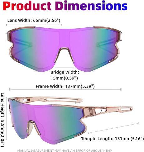 2 حزمة من نظارات البيسبول الشبابية للأولاد والبنات والأطفال نظارات شمسية رياضية للأعمار من 6 إلى 12 عامًا، ظلال البيسبول لركوب الدراجات in Kuwait