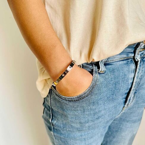 Fashion Stainless Steel Hollow Star Pattern Oval Arm Band Cuff Bracelet in Saudi Arabia