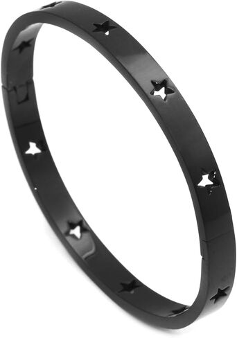 Fashion Stainless Steel Hollow Star Pattern Oval Arm Band Cuff Bracelet in Saudi Arabia