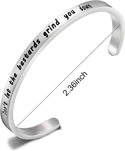 Don't Let The Bastards Grind You Down Cuff Bracelet Uplifting Gift For Best Friend in Saudi Arabia